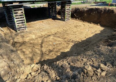 Excavation for foundation replacement project in Norwalk, Iowa