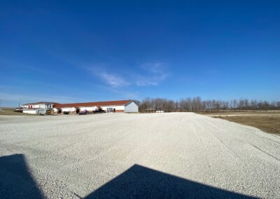 Parking lot grading and gravel application