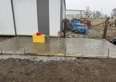 Concrete pad and waterline installation